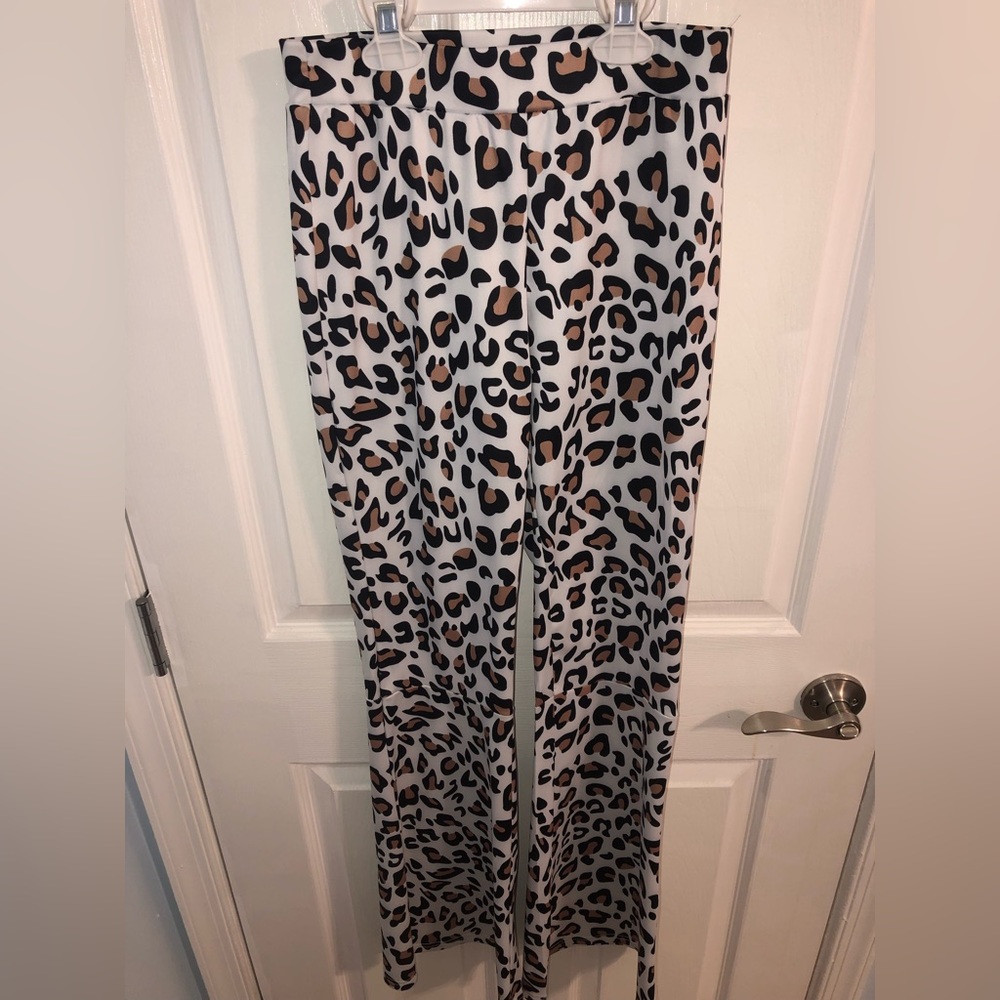 Shein size S leopard print flared pants